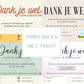Printable bedankt kaartje voor webshop